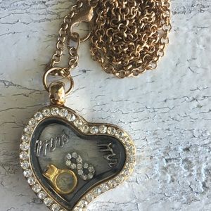 Gold heart shaped Wedding Engagement Memory Locket